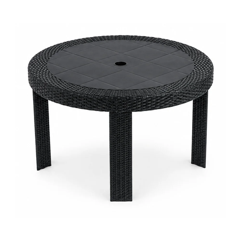 Round Rattan-Style Dining Table — SKU HW-SL010006
