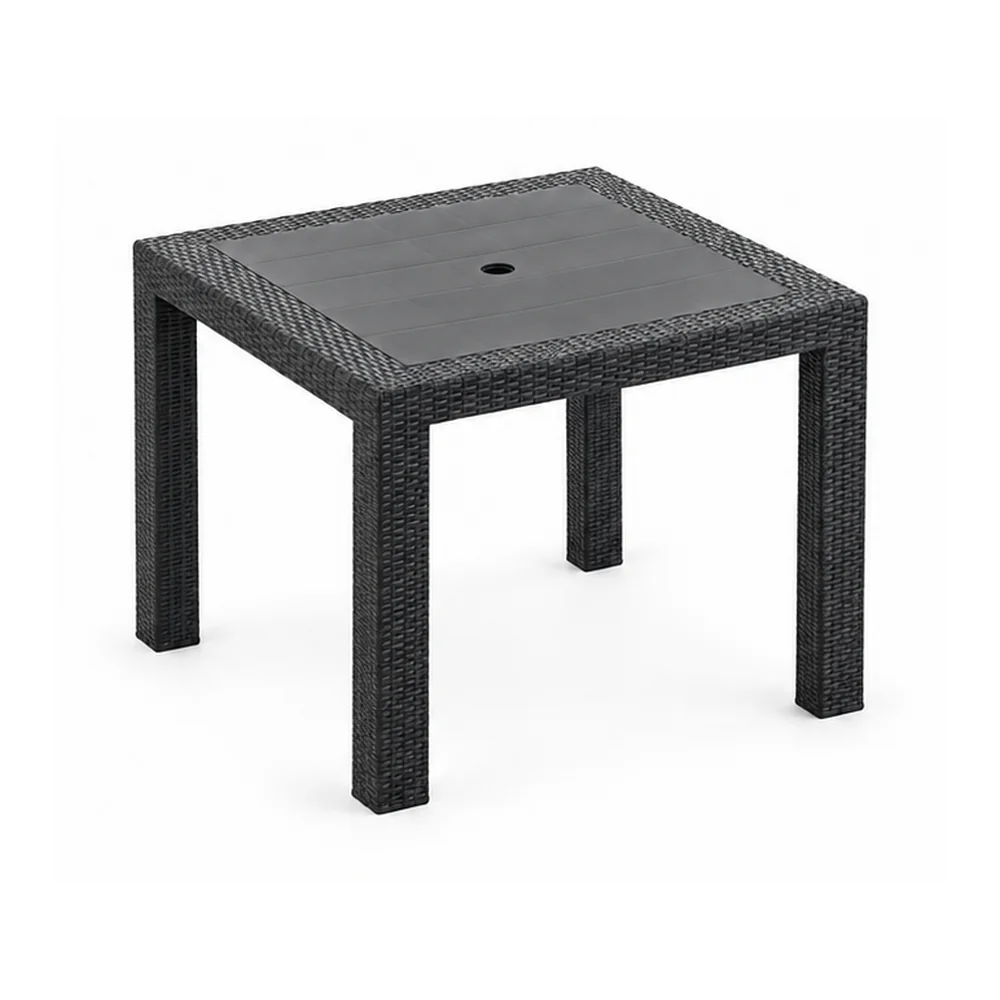 Square Rattan-Style Dining Table — SKU HW-SL010007