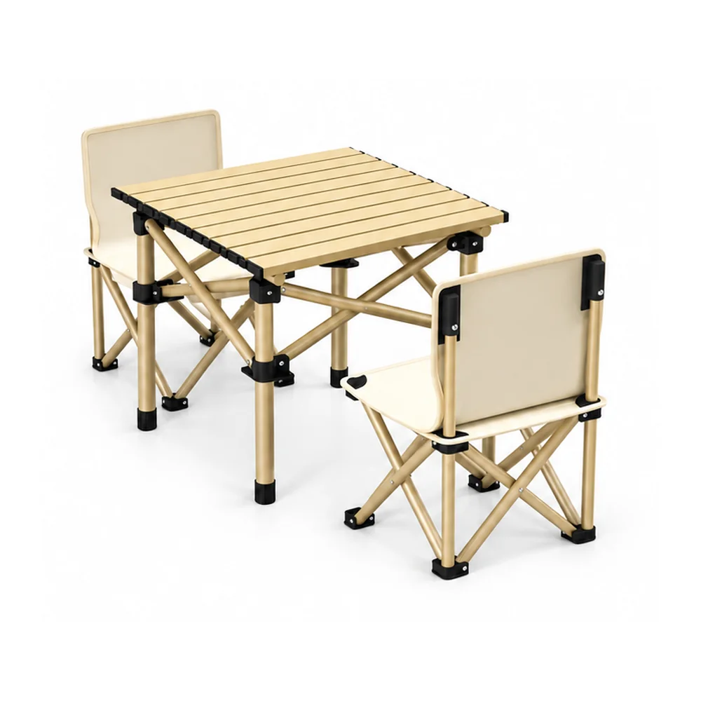 Three-Piece Square Camping Table and Chair Set — SKU HW-TY035001