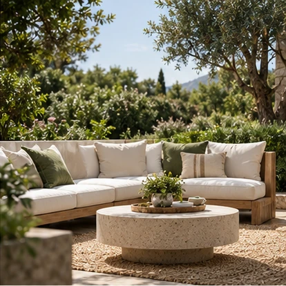 Concept illustration: garden sofa