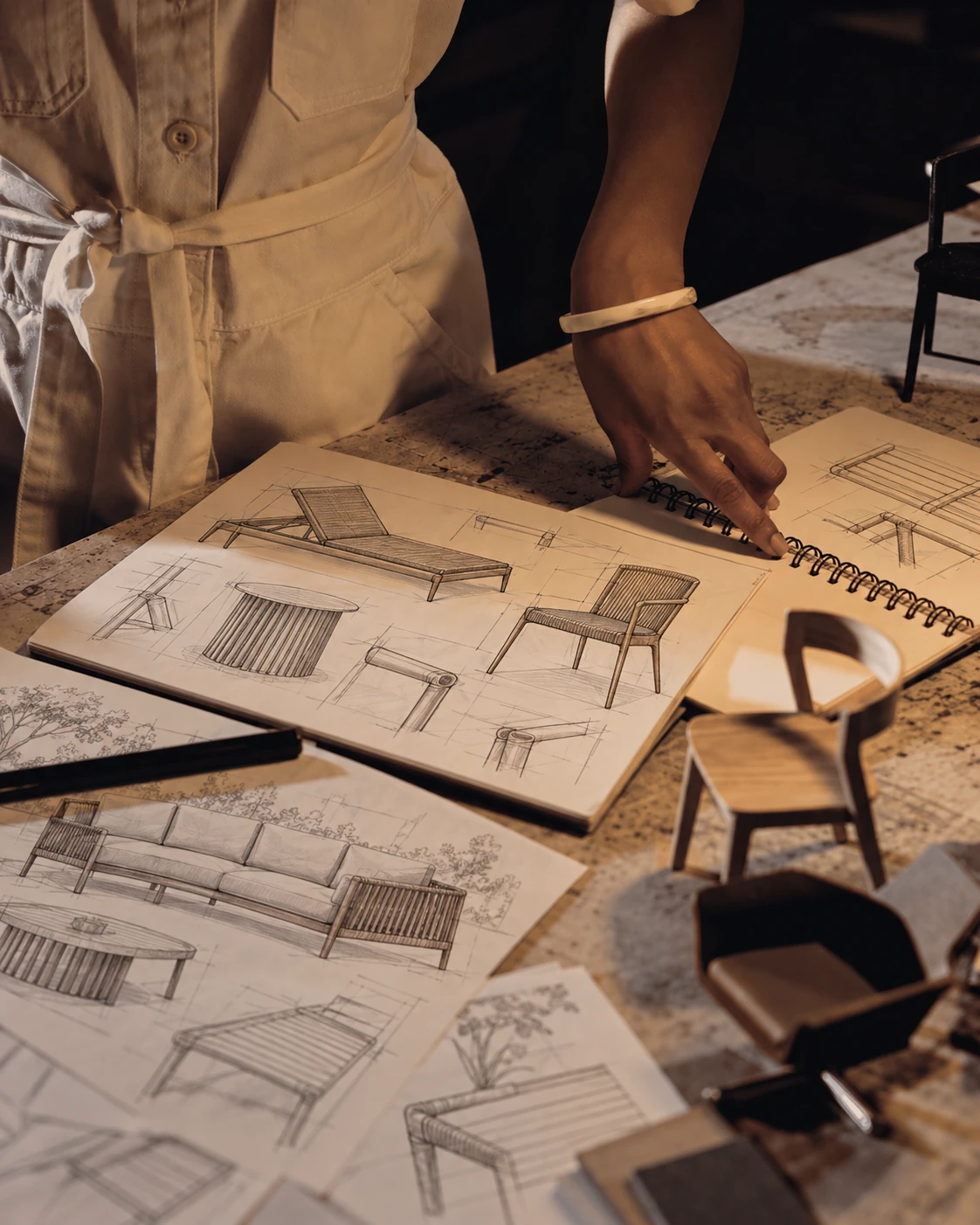 Outdoor furniture design sketches
